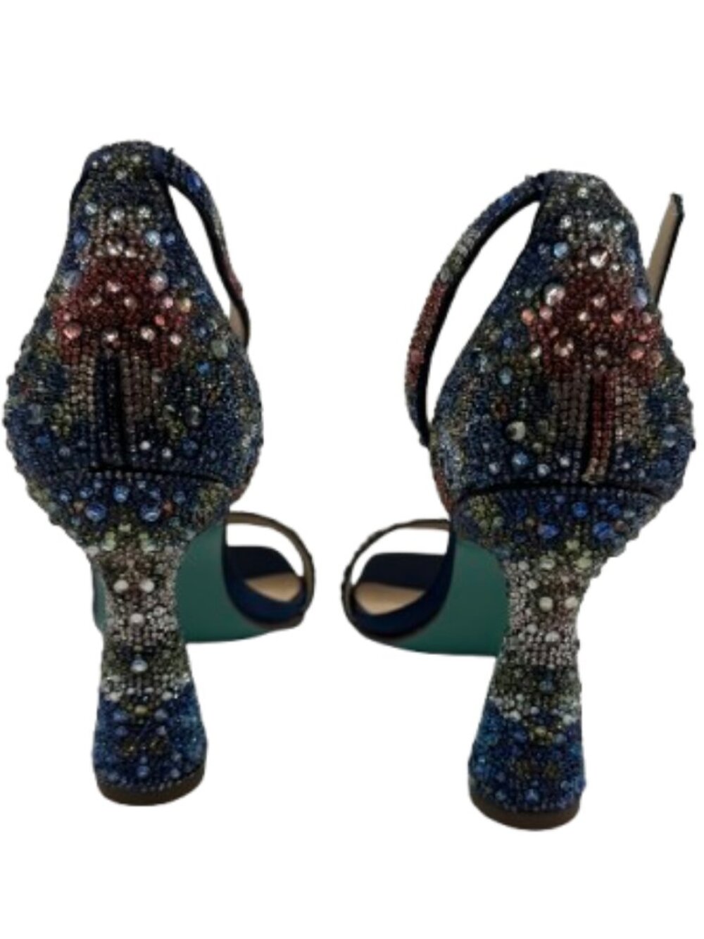 Betsey Johnson Women's Dani Ankle Strap Navy Floral Sandals Size 7 - Picture 3 of 12